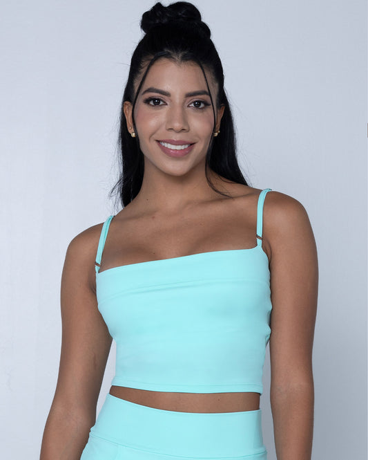 TOP TIPO BLUSA AZUL CLARO